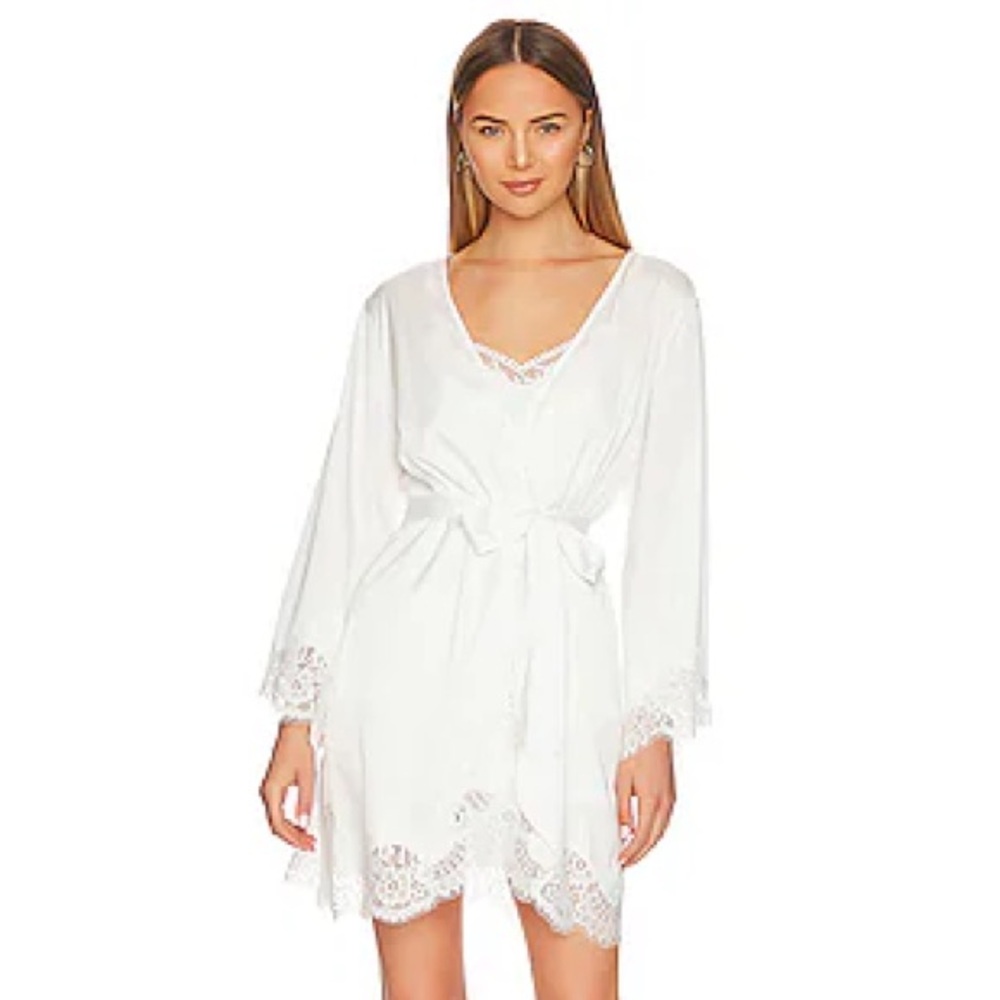 homebodii Sian Satin Lace Bridal Robe